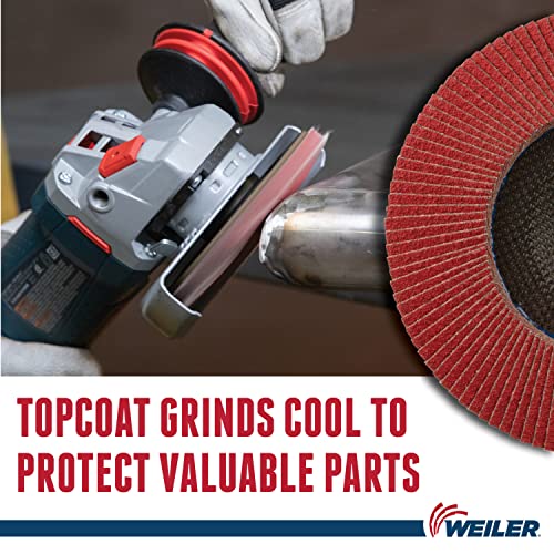 Image of Weiler 50131 Saber Tooth 7 /8 inch Arbor, 4-1 /2 inch Diameter, 60 Grit, Ceramic, Phenolic Backing, Flat High Density Abrasive Flap Disc