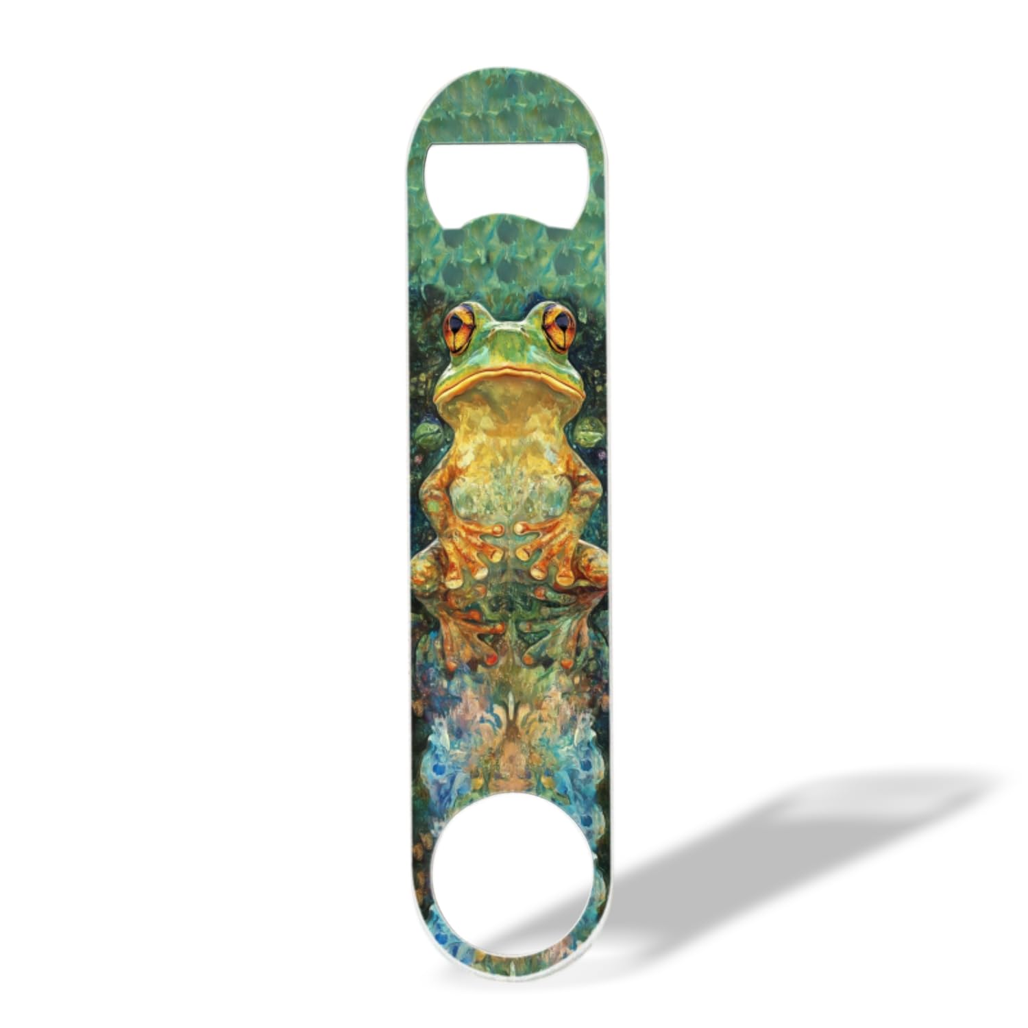 Stainless Steel Beer Bottle Opener,3D Stylish Frog Summer print Flat Bottle Openers, Speed Openers for Kitchen, Bar, Restaurant 7 inch-1pack