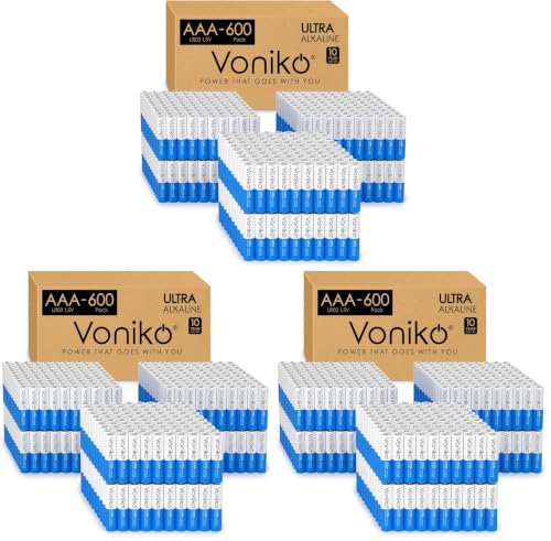 Image of Voniko AAA Batteries 1800 Pack - Alkaline Triple A with Reusable Storage Box, Long-Lasting Leakproof 1.5V Batteries for Household & Professional Devices, 10-Year Shelf Life