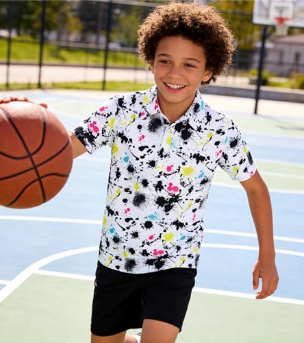 Image of uideazone Boys Polo Shirts Dry Fit Performance Golf Short Sleeve Casual School Uniform Size 5-14