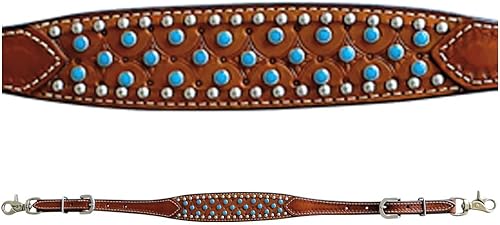 American Leather Horse Saddle Tack One Ear Headstall  Breast Collar  Browband Headstall  Spur Straps  Wither Strap  Tack Set BER259