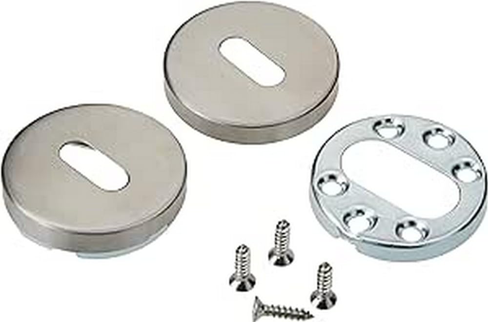 Bricard Stainlesssteel Tempo Pair Of Stainless Steel Rosettes For Front Door, 67020