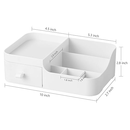 Miniatura 3 de HBlife Organizador de maquillaje de plástico para tocador con cajón, organizador grande para el cuidado de la piel, 8 compartimentos, organizador de