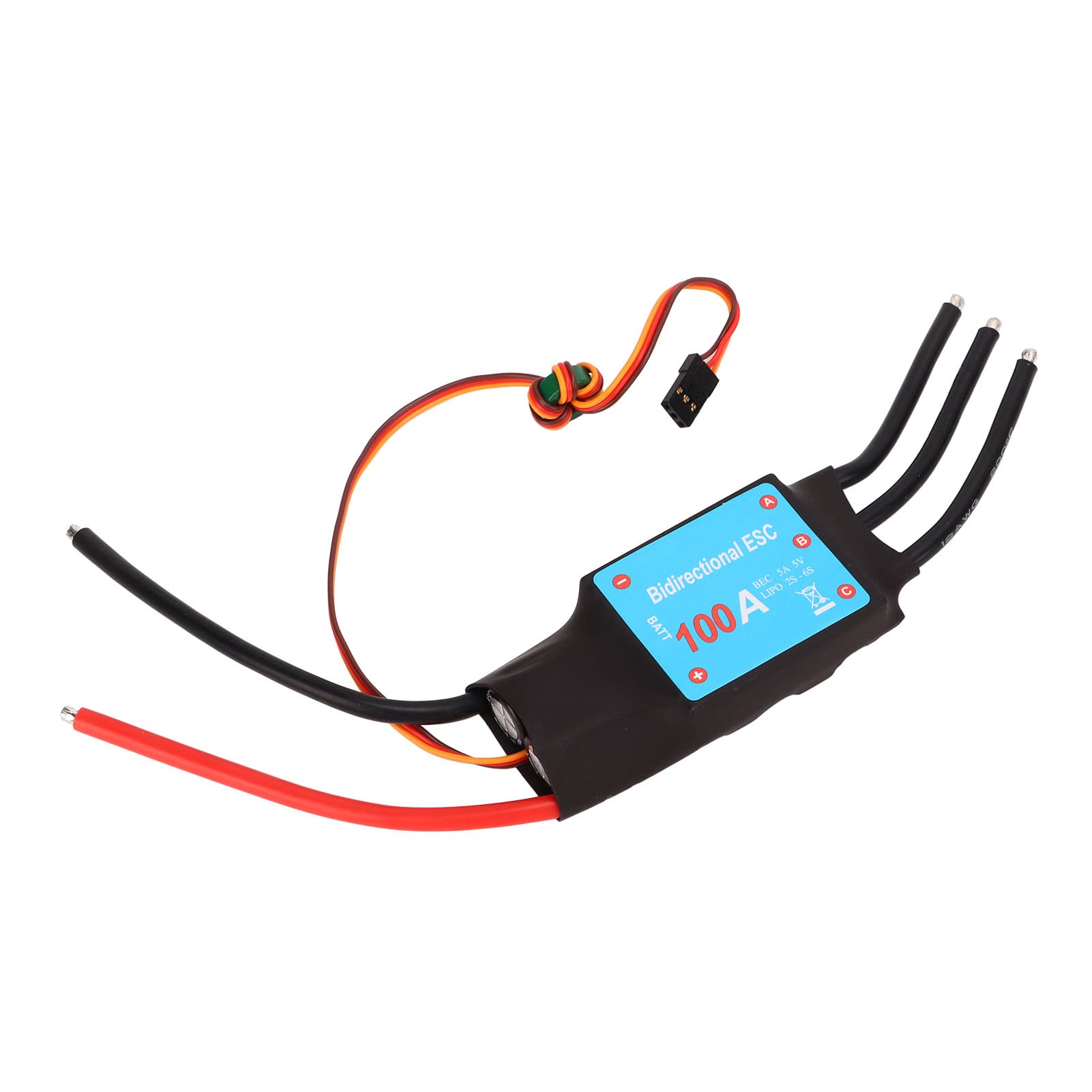 RC Boat 100A ESC bezszczotkowa czarna edycja z wyjściem 5 V 5 A BEC i funkcją automatycznego uczenia się do precyzyjnej kontroli łodzi RC, w tym wydajność śmigieł podwodnych