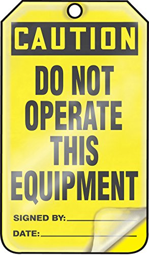 Tag de sécurité imperméable et indéchirable pour condamnation de machine lot de 25 Accuform