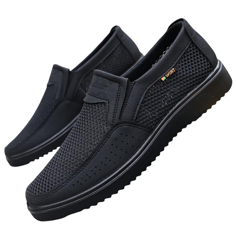 Men's Breathable Anti-Slip Slip-On Sneakers - Casual Shoes for Indoor/Outdoor All-Season Comfort, Lightweight Loafers