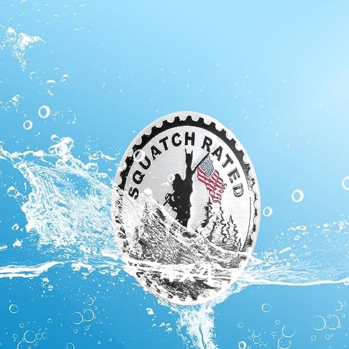 Image of Squatch 2 PCS Badge Rated Metal Automotive Badge, 3D Round Car Badges Emblems, Compatible with Jeep Wrangler Vehicles Trucks SUV RV