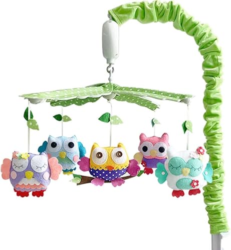 MOVEBO- Woodland Baby Crib Mobile for Nursery,lullabies Baby Crib Mobile for Baby Boys and Girls, Crib Mobile for Baby (Forest owl Baby Crib Mobile)