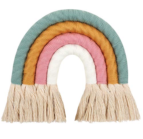 Rainbow Wall Hanging,Rainbow Wall Art,Handmade Macrame Rainbow Wall Decor For Nursery Kids Room Home Decor #TOP13