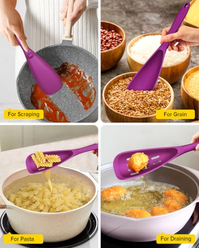 Image of BUNDLEPRO Silicone Cooking Spoons for Nonstick Cookware, One-Piece, 2 Pack