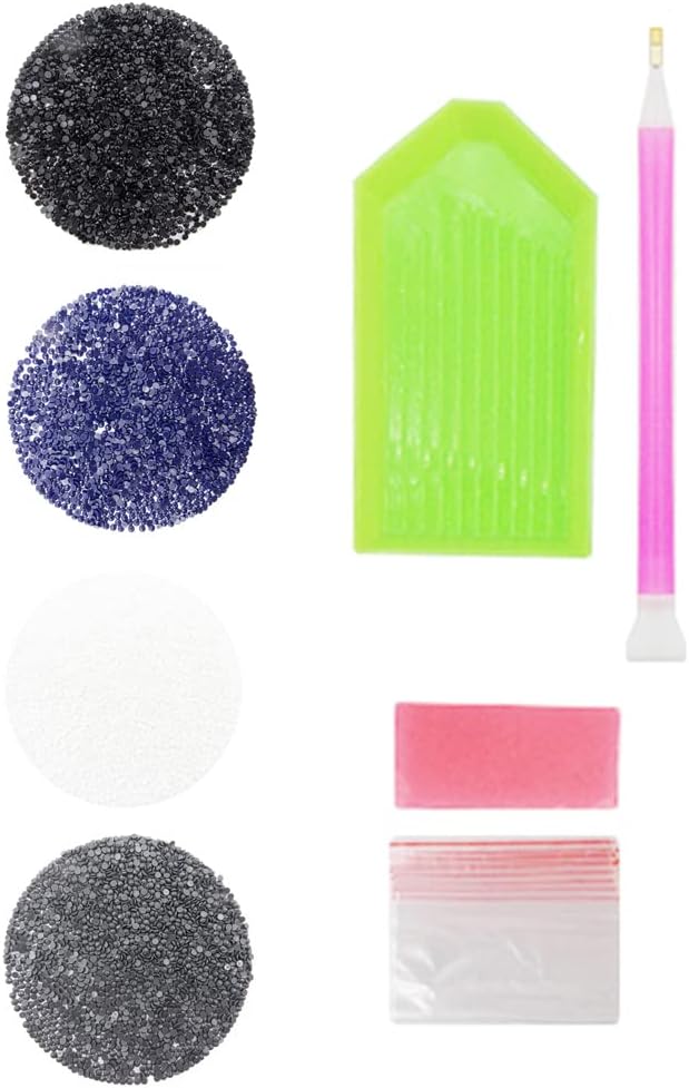 Eiflow 8Pcs Diamond Painting Beads Black White, Diamond