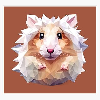 Winter White Dwarf Hamster Magnet Reusable Flexible Magnetic Sticker 5"
