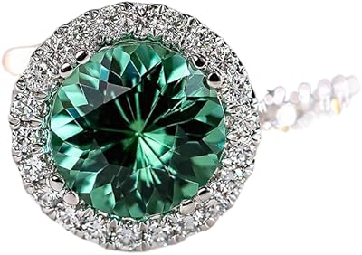 Viyuroyk S925 Sterling Silver Emerald Eternal engagement ring Cubic Zirconia Rings Diamond Rings for Women Jewelry Findings Earring Backs Findings (US Code 6)