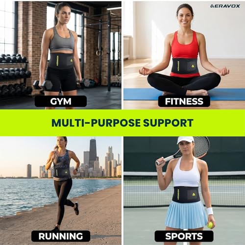 Image of Unisex Belly Fat Burner Belt, Sweat Belt for Women Fat Burner, Belly Fat Belt for Women, Tummy Weight Loss Sweat Slim Belt for Men, Waist Trimmer for Workout Black