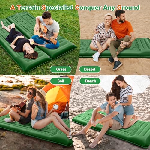 VUENICEE Isomatte Selbstaufblasend, 12CM Verdicktes Camping Matratze mit Fußpresse Pumpe, Wasserdicht Ultraleicht Selbst Aufblasbares Matratze für Wandern, Camping, Wüste, Strand usw.