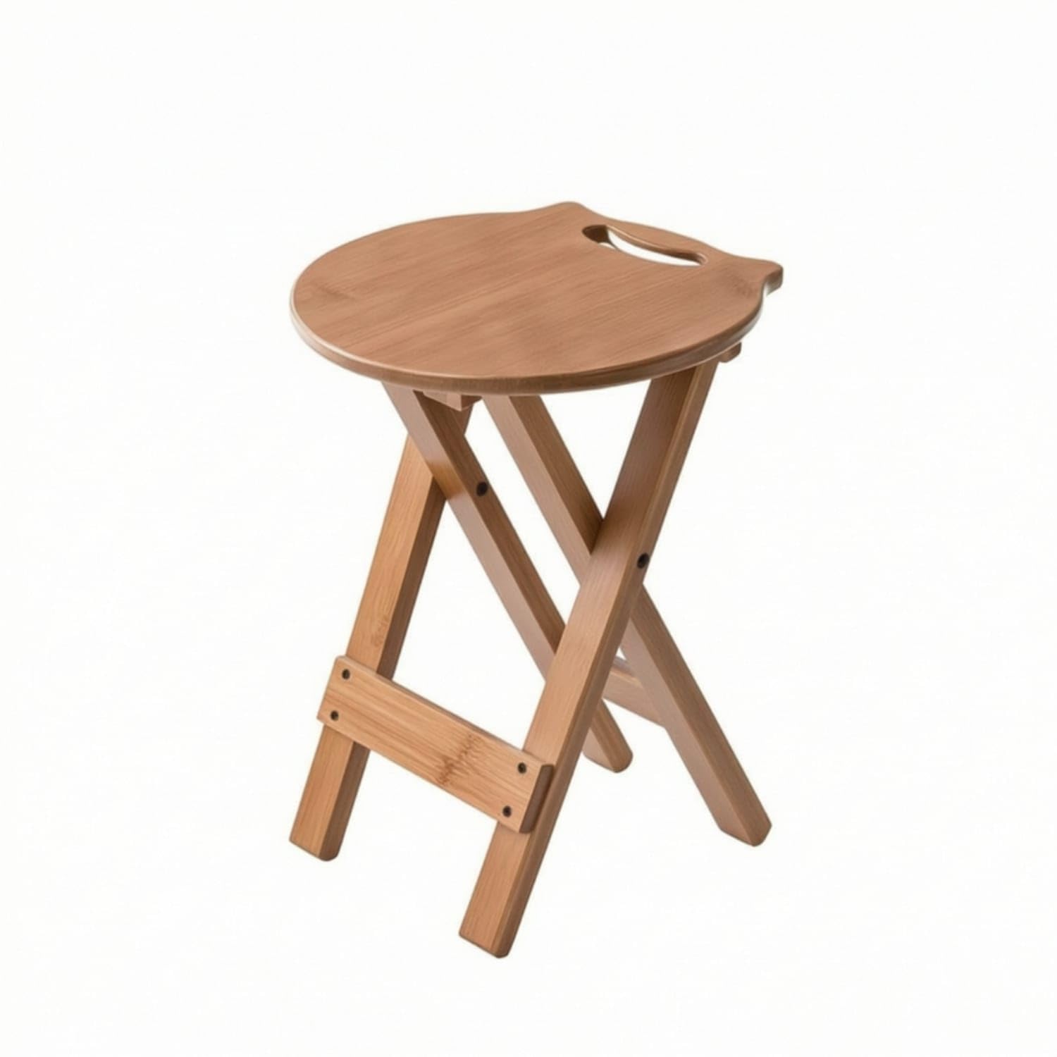 Foldable Folding Stool with Handle Space-Saving Stool with X-Shaped Frame Compact Portable Seat Ready-to-Use for Guests, Small Apartments, Kitchen, Bar, S-image-39