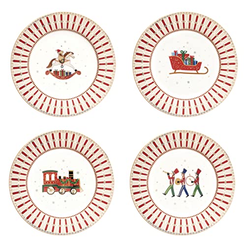 EASY LIFE COFFRET 4 ASSIETTES Ø 19 CM EN PORCELAINE POLAR EXPRESS Cover