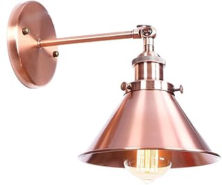 XqmarT Lámpara de Metal Lámpara de Pared Industrial Retro Lámpara de Pared Antigua Envejecida E27 (Color champán) (Oro Rosa)