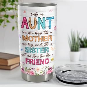 SANDJEST Aunt Tumbler 20oz Best Aunt Ever Cup Gift Stainless Steel Insulated Tumblers Coffee Travel Mug Auntie Cup Aunts Gift for Birthday Christmas SANDJEST Aunt Tumbler 20oz Best Aunt Ever Cup Gift Stainless Steel Insulated Tumblers Coffee Travel Mug Auntie Cup Aunts Gift for Birthday Christmas