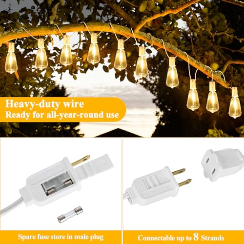 image for Brightever LED Outdoor String Lights,100FT Patio Lights with 52 Shatte