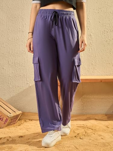 Image of Modeve Women's Cargo Style Track Pants - Summer Cotton Blend