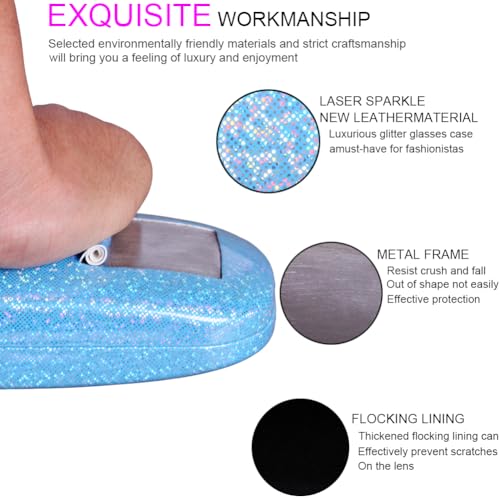 Image of ADBGV 3Pcs Unisex Hard Shell Eyeglasses Cases, Protective Case For Glasses,Sunglasses Case with Cleaning Cloth