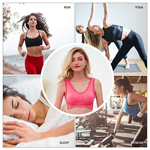 Caramia Bras For Women Front Criss Cross Push Up Bras Side Buckle Lace Sports Bras Wireless Seamless Bra With Removable Pad #TOP7