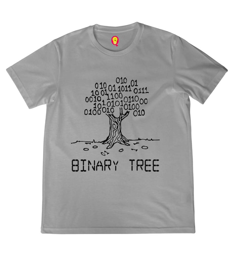 QuirkipediaBinary Tree Coder Programmer Tshirts, Developer Tshirts, Computer Science Mens Tshirts Halfsleeve Tshirts, M Grey Melange