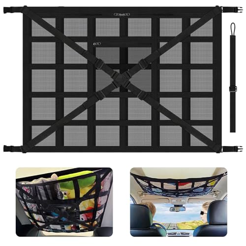 Flintronic Red Almacenamiento para Techo de Coche, 90×65 cm Red de Almacenamiento Universal, Red Techo Furgoneta Camper con Cremallera, Organizador de Cargo de Almacenaje, para SUV, Jeep, Furgoneta Flintronic Red Almacenamiento para Techo de Coche, 90×65 cm Red de Almacenamiento Universal, Red Techo Furgoneta Camper con Cremallera, Organizador de Cargo de Almacenaje, para SUV, Jeep, Furgoneta