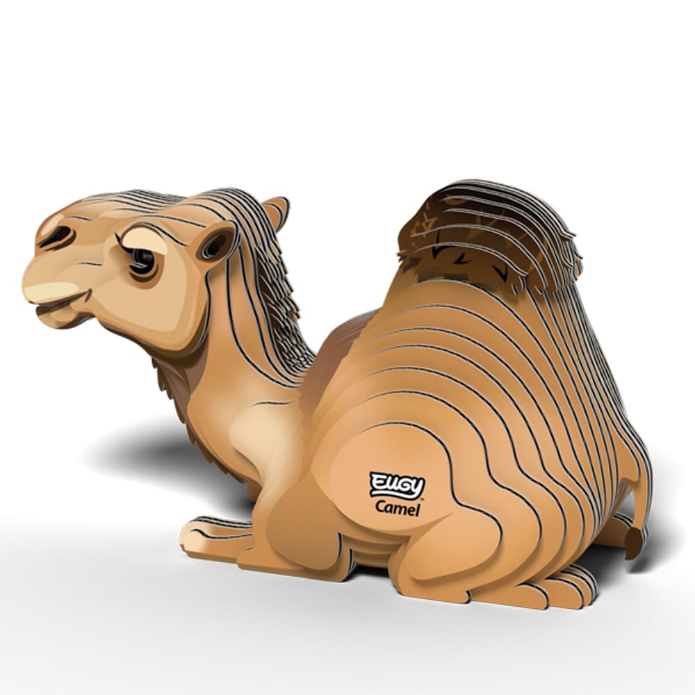 EUGY 136 Camel Eco-Friendly 3D Paper Puzzle, Yellow, 80 x 38 x 54 mm - Image 2