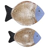 VALICLUD Adornos Colgantes de Pared en Forma de Pez 2 Unidades Decoración de Madera para Dormitorio y Pasillo