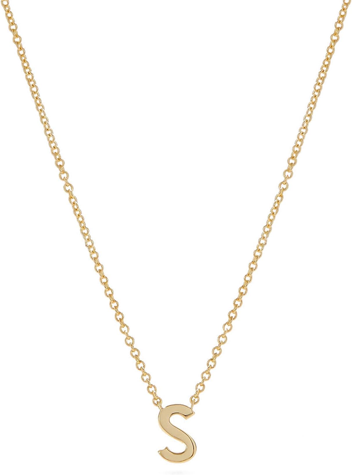 Fwlisesa Initial Necklaces for Women, 14k Gold Plated Dainty Gold Letter Necklace Tiny Initial Pendant Necklace Cute Letter Name Choker Necklaces for Women Simple Gold Jewelry for Women Gifts