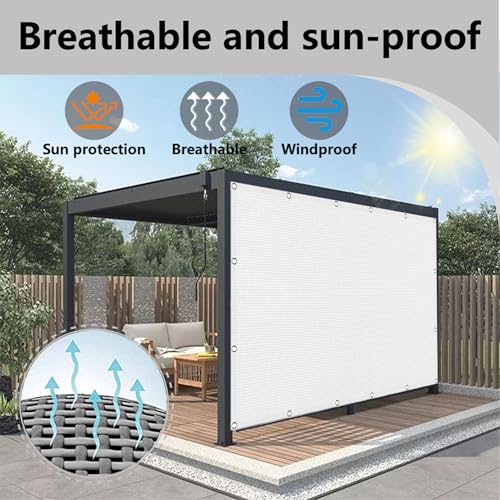 Parasol reutilizable de jardin y piscina con proteccion UV blanca 4