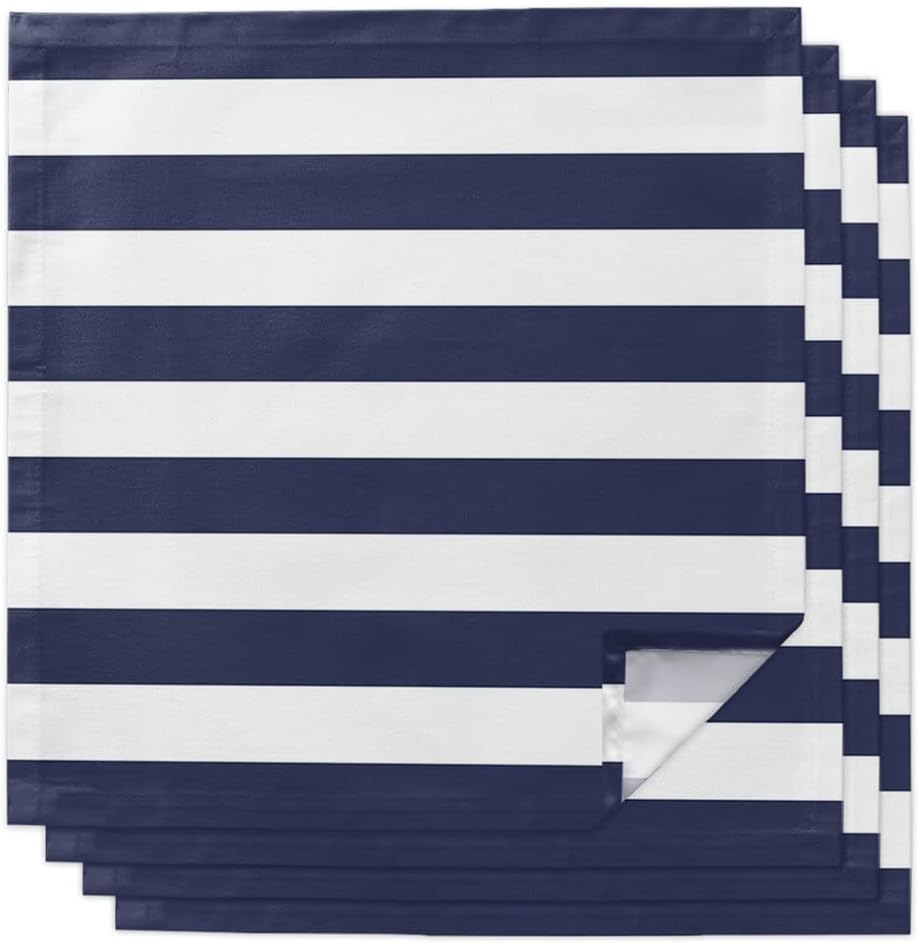 Navy White Stripes Table Napkin for Wedding Party Printed Placemat Tea Towels Kitchen Dining