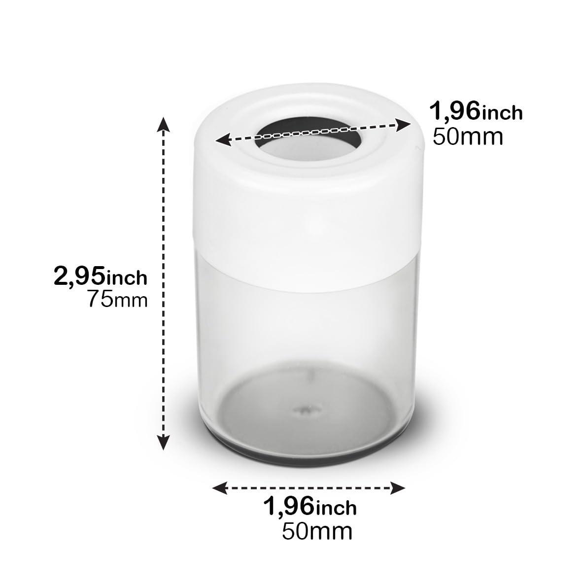 Acrimet Magnetischer Büroklammer-Spender, rundes Design, 100 normale Büroklammer-Kapazität (transparenter Kristallboden/weißer magnetischer Deckel) (2 Stück)