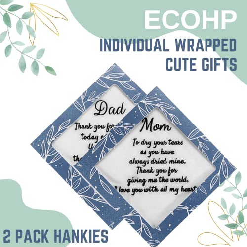 Ecohip 2 Wedding Handkerchief Mother Of Bride Father Hankie Dad Mom Parents Gift #TOP5
