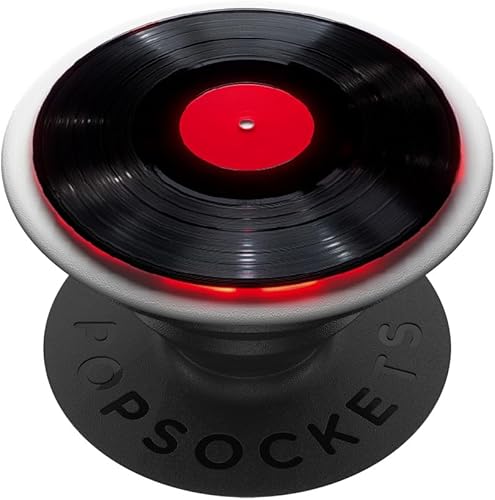 Red Vinyl Record Player Vinyl Collector Retro Music Lover PopSockets Adhesive PopGrip
