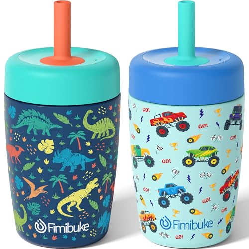 Image of Fimibuke Toddler Cups Spill Proof, 12 OZ Sippy Cup for Toddler Water Bottle