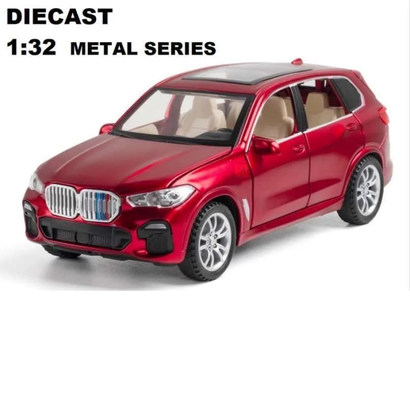 Image of PLUSPOINT Diecast X5 SUV Toy Car Scale Model,Pull Back Vehicles Alloy Simulation Supercar with Lights and Sound Also for Car Dashboard,Kids,Adult