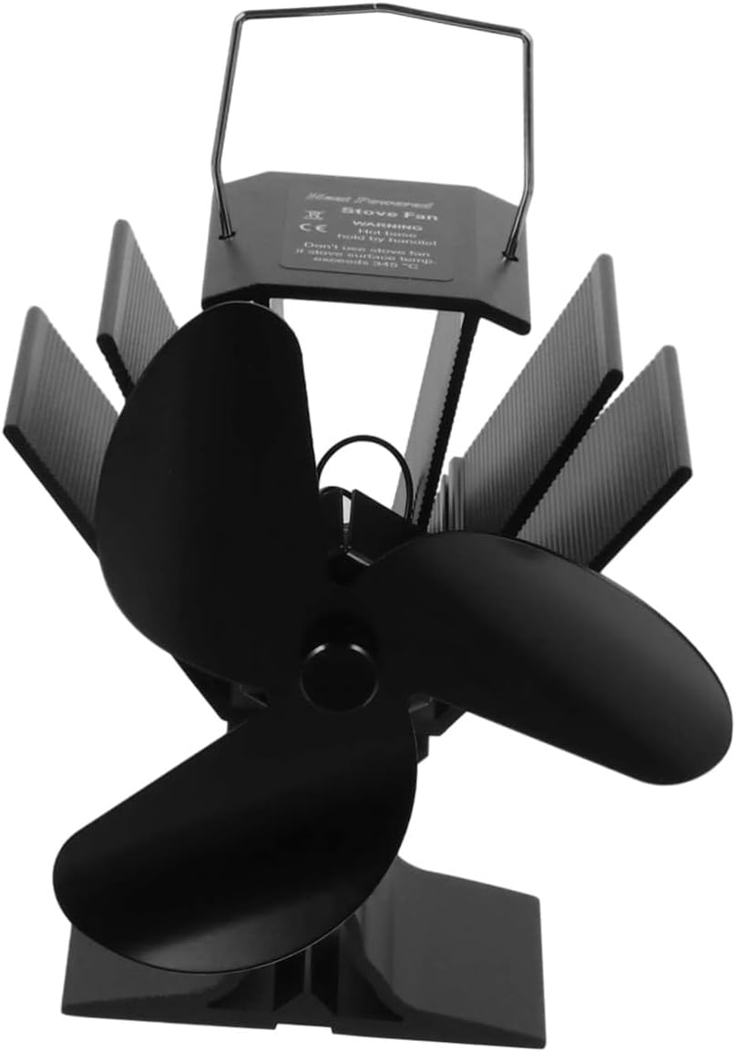 Heat Powered Stove Fan 3-blade Thermal Power Fan for Home Heating Efficiency Indoor Use
