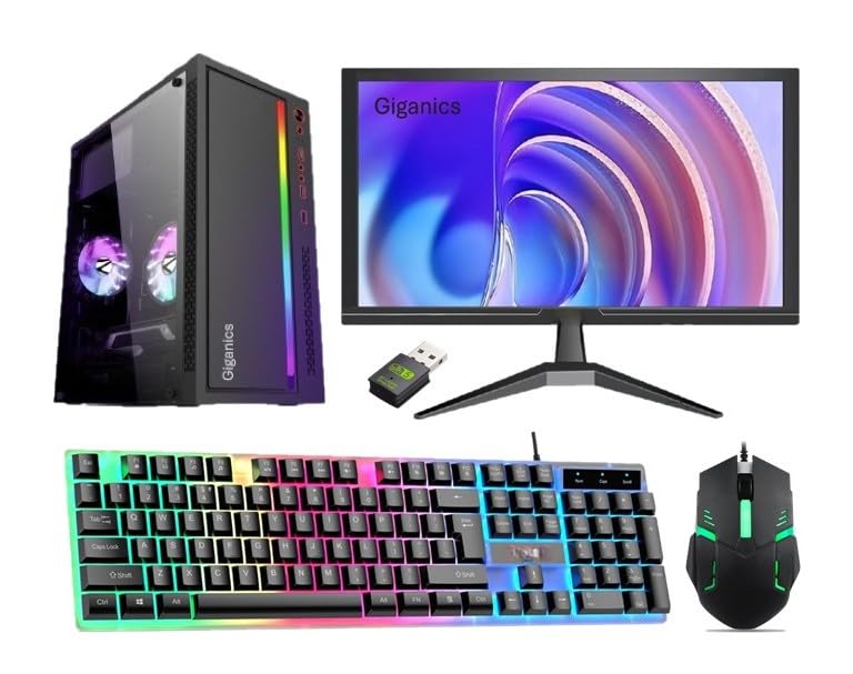 Image of AIO Assembled Desktop PC | Core i7-4770 | 16GB RAM | 500GB SSD | 19'' Monitor | 4GB Graphics Card | 5G WiFi & Bluetooth | RGB K&M | Win11 & MS Office | 1 Year Warranty (16-500-4GB)