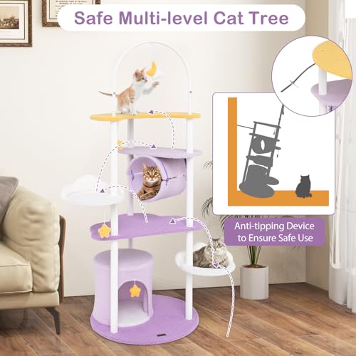 Árbol para Gatos PETSITE 62 pulgadas Fiesta de Luna y Estrellas miniatura 5