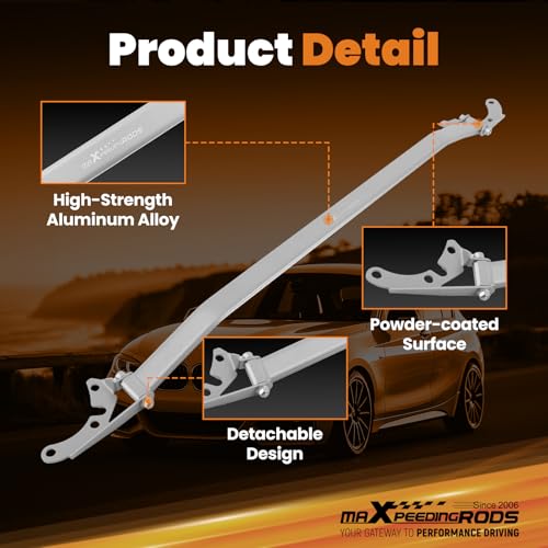 Image of maXpeedingrods Front Upper Strut Bar Compatible with BMW 1, 2, 3, 4 Series (2012-2018) Aluminum Powder Coating Strut Tower Brace