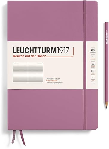 Vista 68 de LEUCHTTURM1917 - Cuaderno de tapa blanda de bolsillo A6-123 páginas numeradas para escribir y escribir diario (liso, polvo)