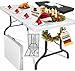Produktbild KESSER® Buffettisch Tisch klappbar Kunststoff 183x76 cm Campingtisch Partytisch Klapptisch Gartentisch für Garten, Terrasse und Balkon zusammenklappbar 6 Personen inkl. Cover & Tragegriff, Weiß