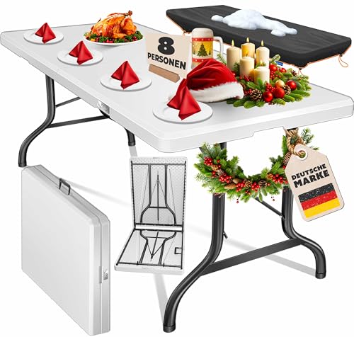 KESSER® Buffettisch Tisch klappbar Kunststoff 183x76 cm Campingtisch Partytisch Klapptisch Gartentisch für Garten, Terrasse und Balkon...
