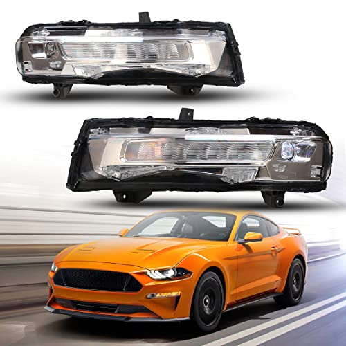 Nixon Offroad Car Fog Lights For Ford Mustang 2018 2019 2020 2021 2022 Fog Lamp Set Driving Fog Light Assembly Replacement 1Pair (Clear Lens) #TOP23