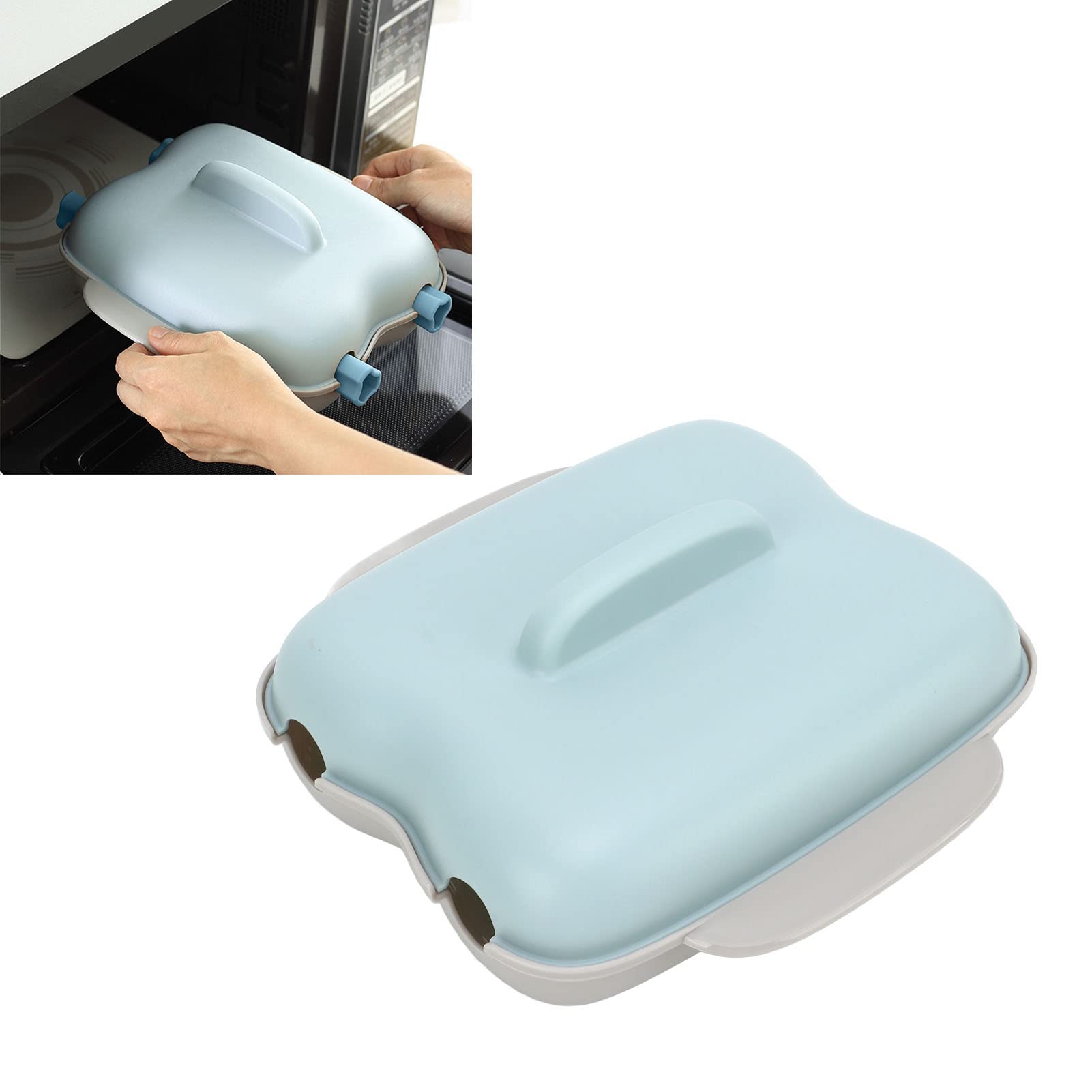 Caja de maíz al vapor, sin BPA para microondas con asa para cocina (azul) 2
