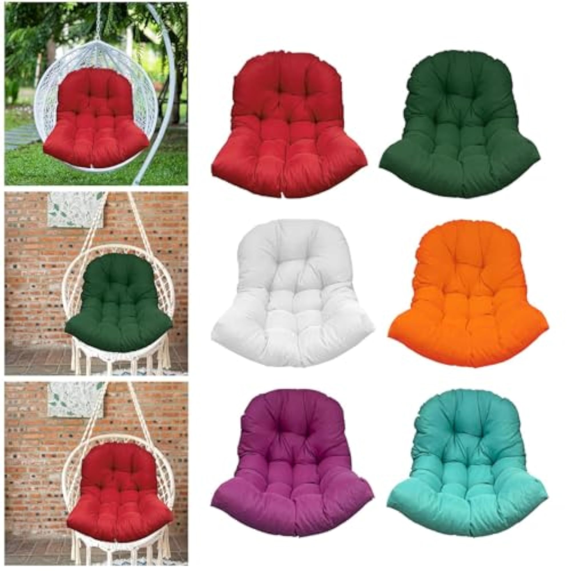 Hanging Egg Chair Back Cushion, Soft Garden Pod Chair Mat