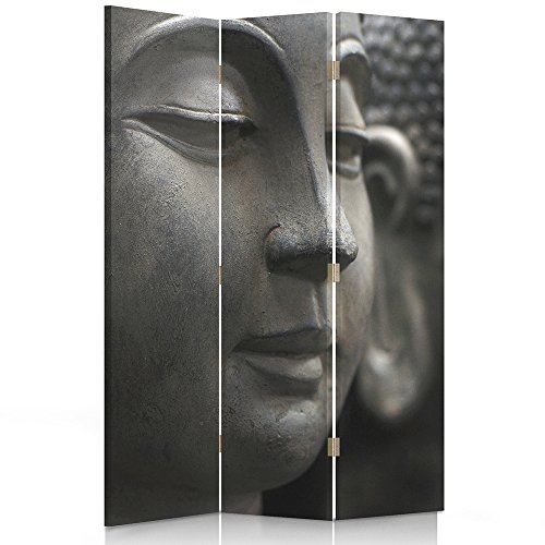 Paravent Bouddha Cloison de séparation Gris 110x180 cm
